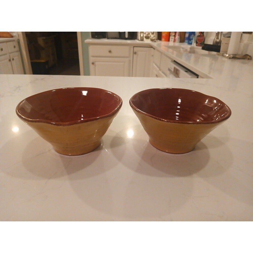 Bizzirri Handmade Italian Pottery Free-Form Bowls – Set of 2 - Beautiful!